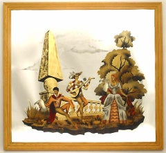 Pierre Lardin French Mid-Century Painted Wall Mirror