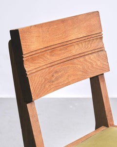 1940s French Set of Six Oak Dining chairs