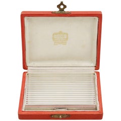 1940s French Silver Mirror Compact by Cartier