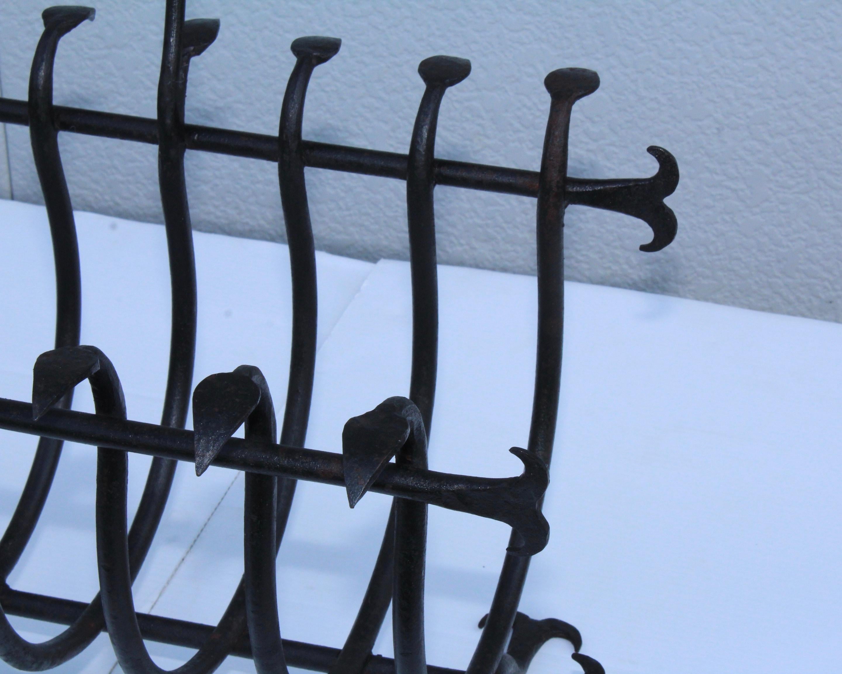 1940s French Solid Iron Magazine Holder For Sale 3