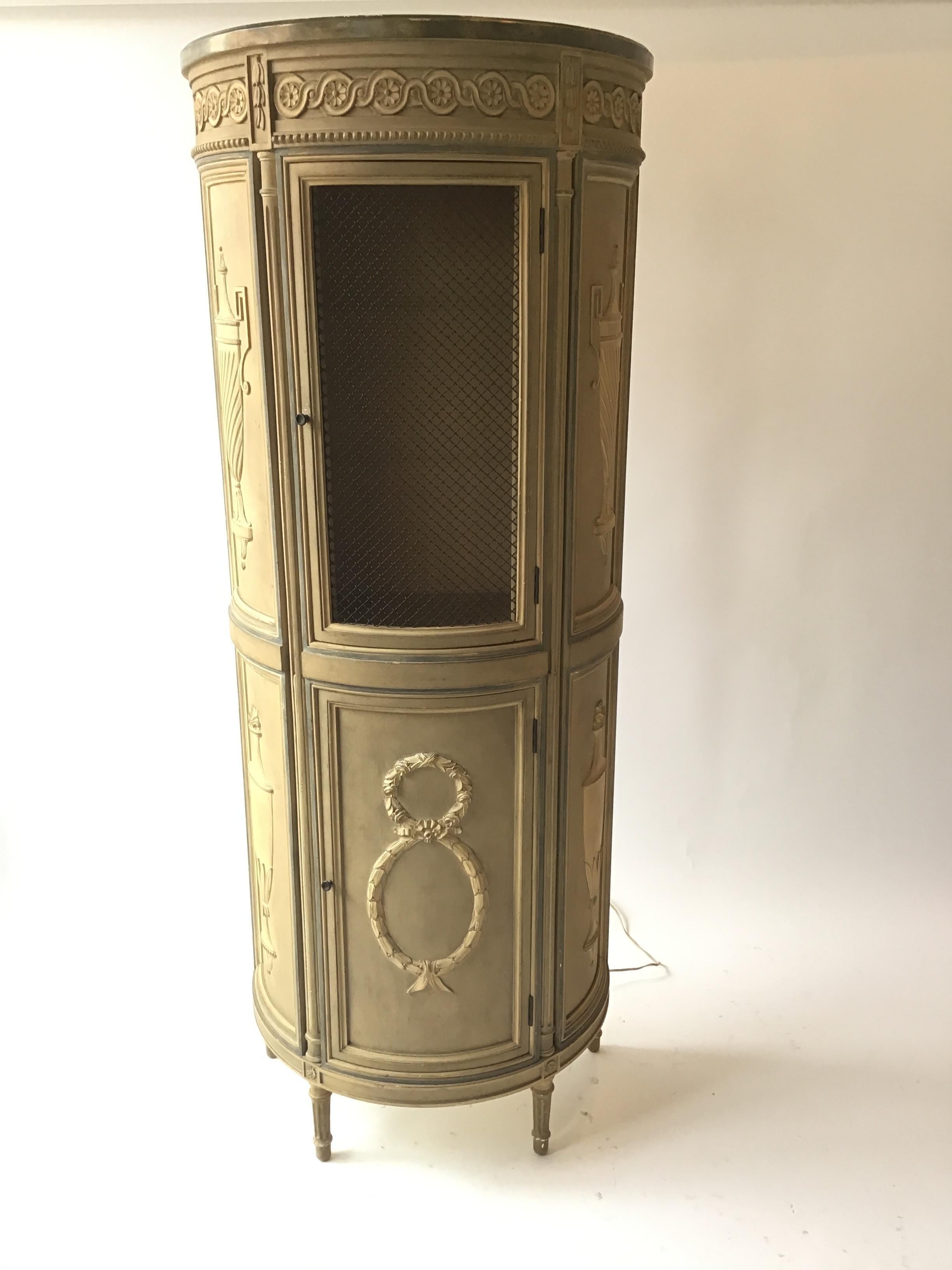 1940s French Tall Demilune Cupboard In Good Condition For Sale In Tarrytown, NY
