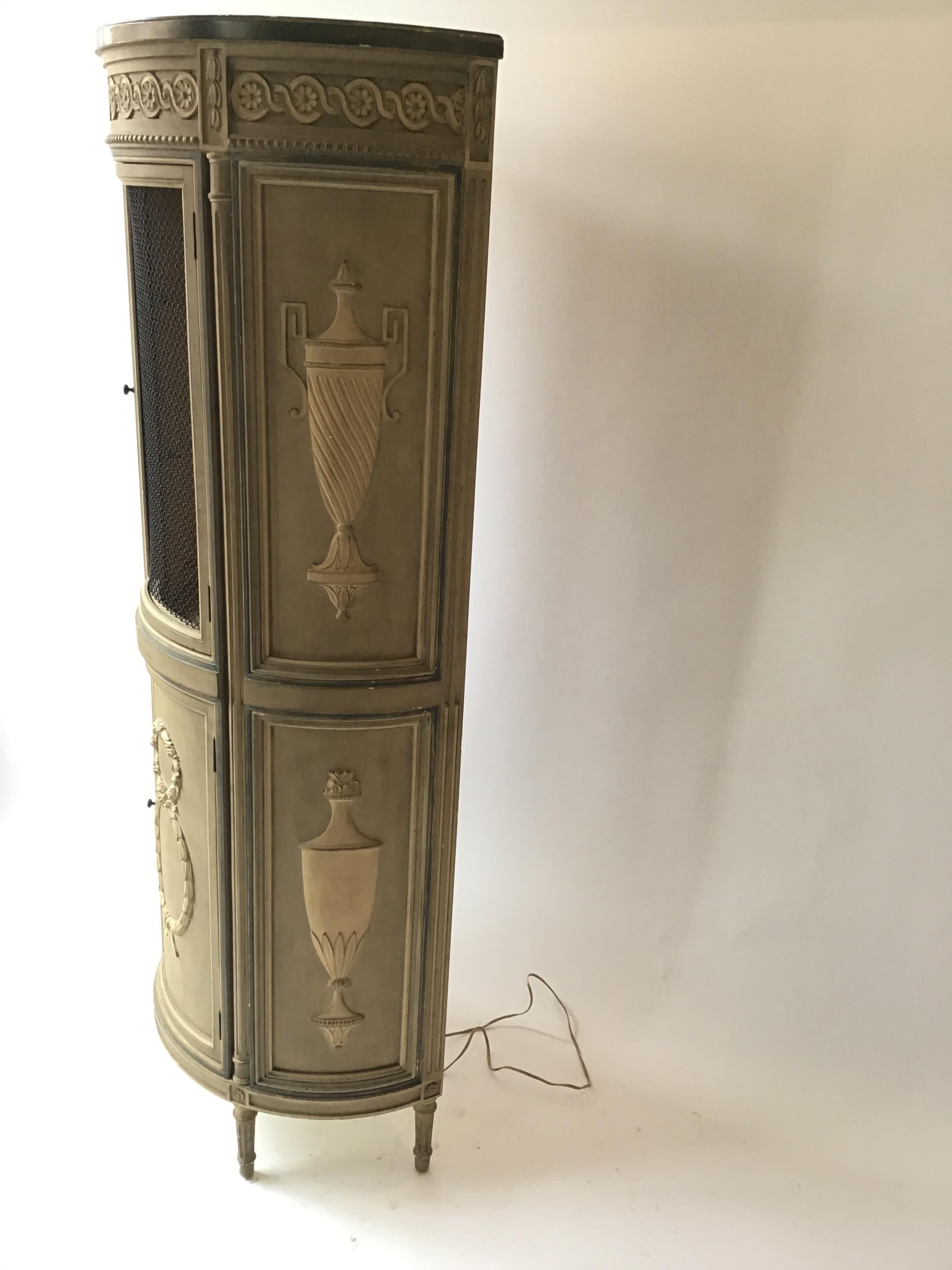 1940s French Tall Demilune Cupboard For Sale 1