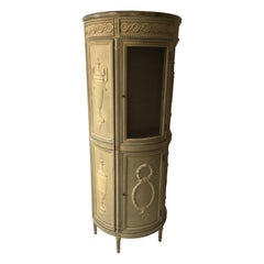 Vintage 1940s French Tall Demilune Cupboard