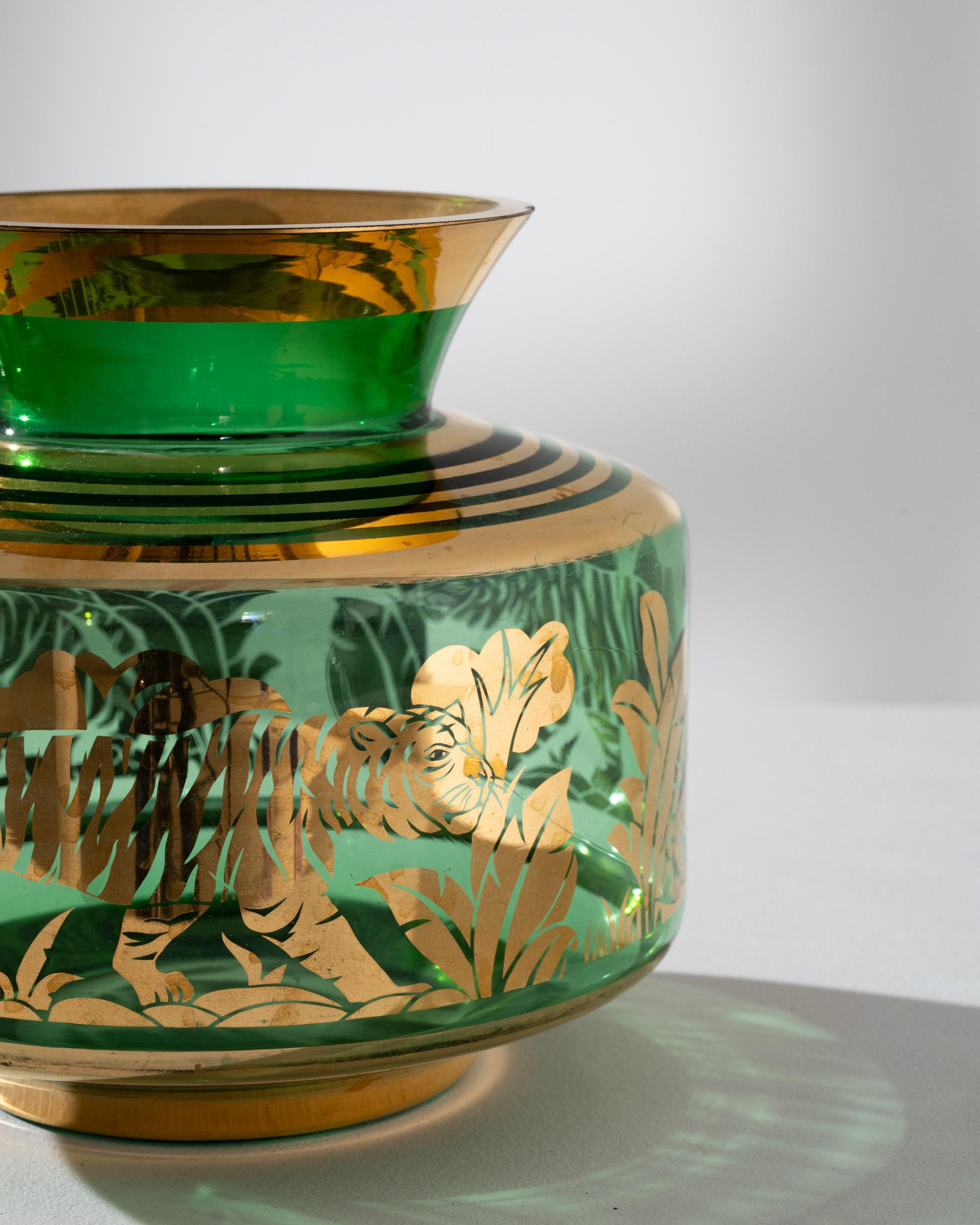 Vase en verre tigré français des années 1940 en vente 1