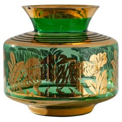 1940s French Tiger Glass Vase