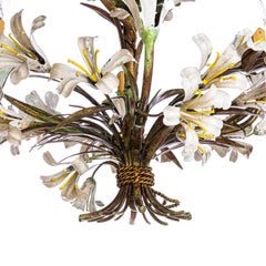 1940's French Tole Flower Chandelier