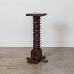 1940s French Twisted Wood Pedestal Table