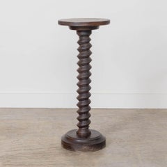 1940s French Twisted Wood Pedestal Table