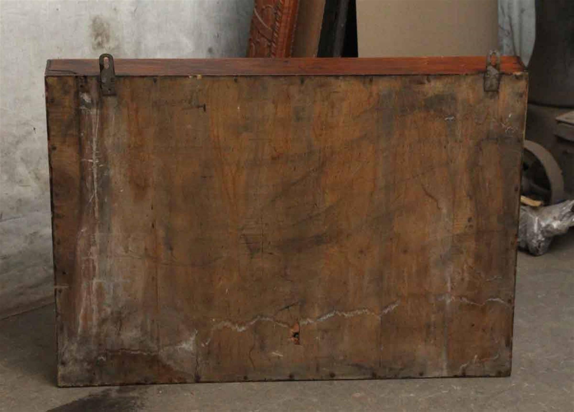 1940s French Two-Door Oak Wall Display Case with Original Patina In Excellent Condition In New York, NY