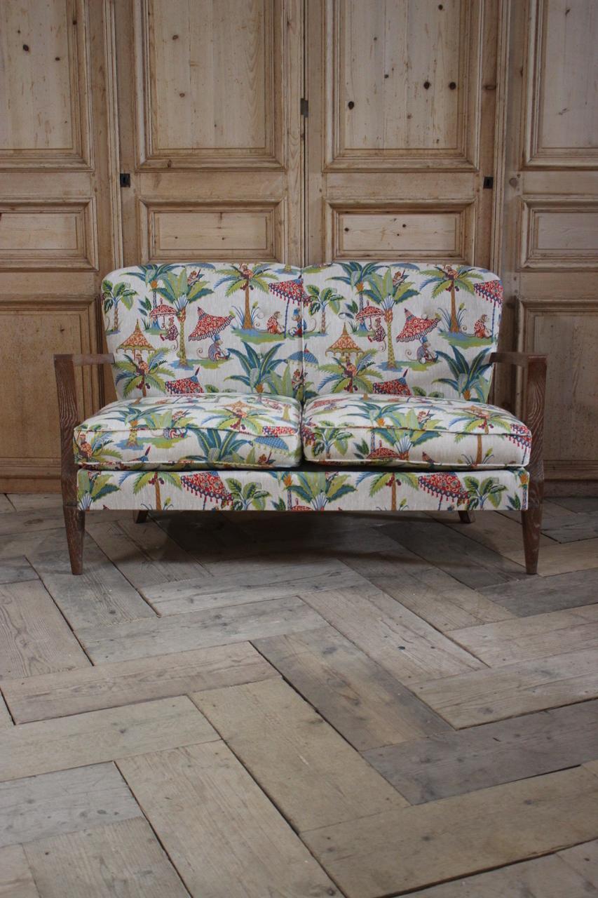 Fabric 1940s French Two-Seat Sofa