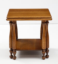 1940's French Two Tier Large Oak Side Table