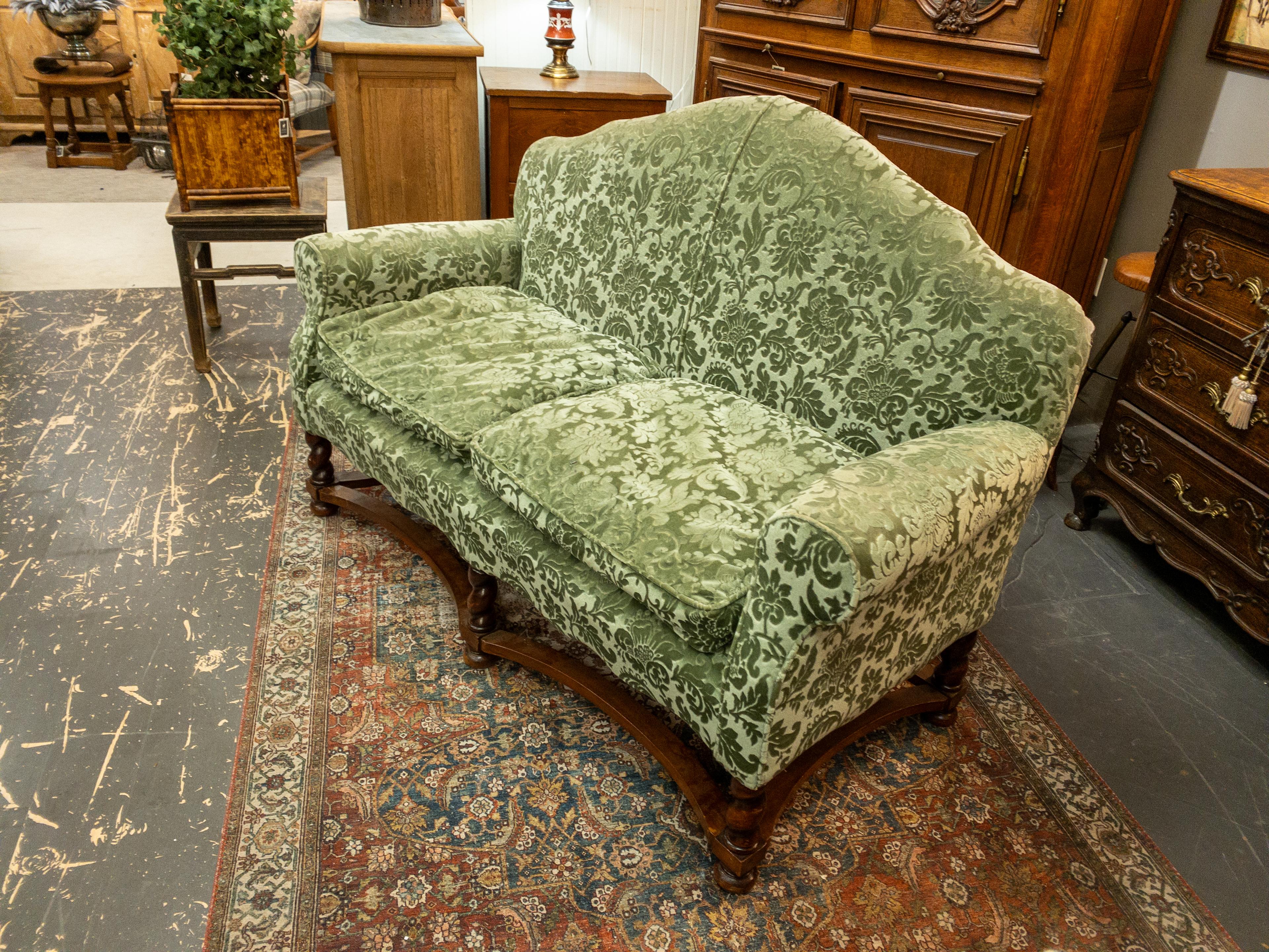 1940's French Upholstered Sofa In Good Condition For Sale In Houston, TX