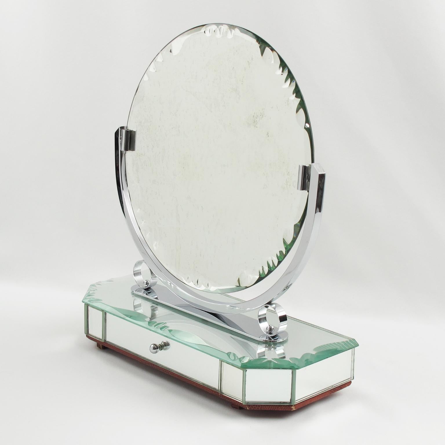 Metal 1940s French Venetian Vanity Mirror