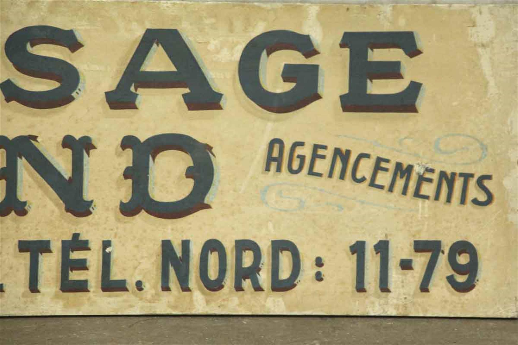 1940s French Vernissage Amand Advertising Sign In Good Condition In New York, NY