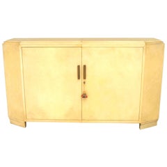 Used French Mid-Century White Parchment Sideboard