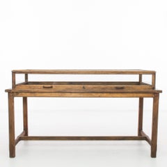 1940s French Wood and Glass Shop Counter