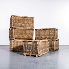 1940's French Wood And Wicker Transport Baskets - Small Batch Available