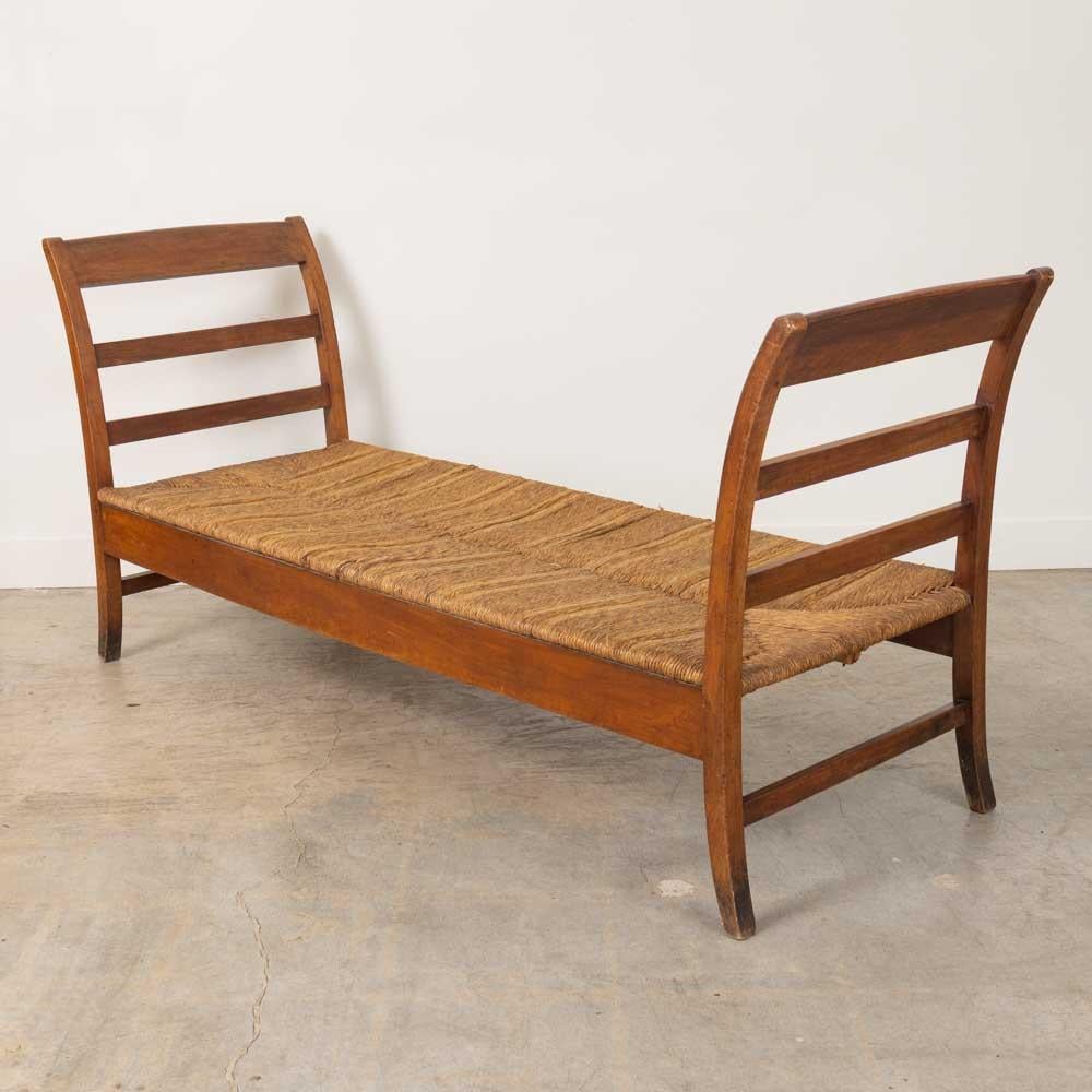 1940s French Wood and Woven Daybed (20. Jahrhundert) im Angebot