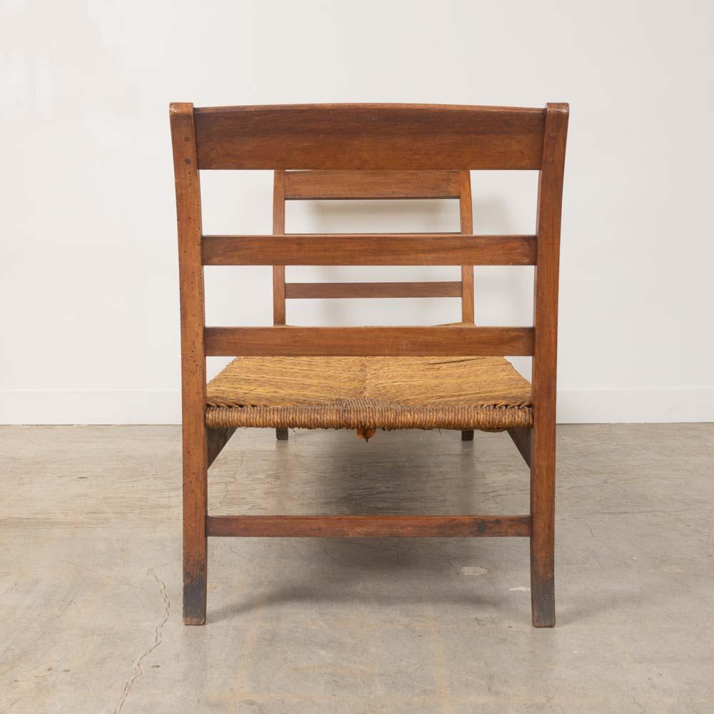 1940s French Wood and Woven Daybed (Eichenholz) im Angebot