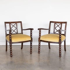 1940s French Wood Armchair