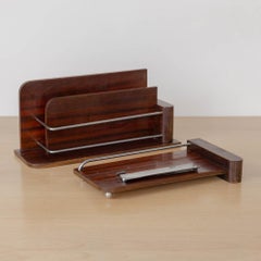 1940s French Wood Desk Accessories
