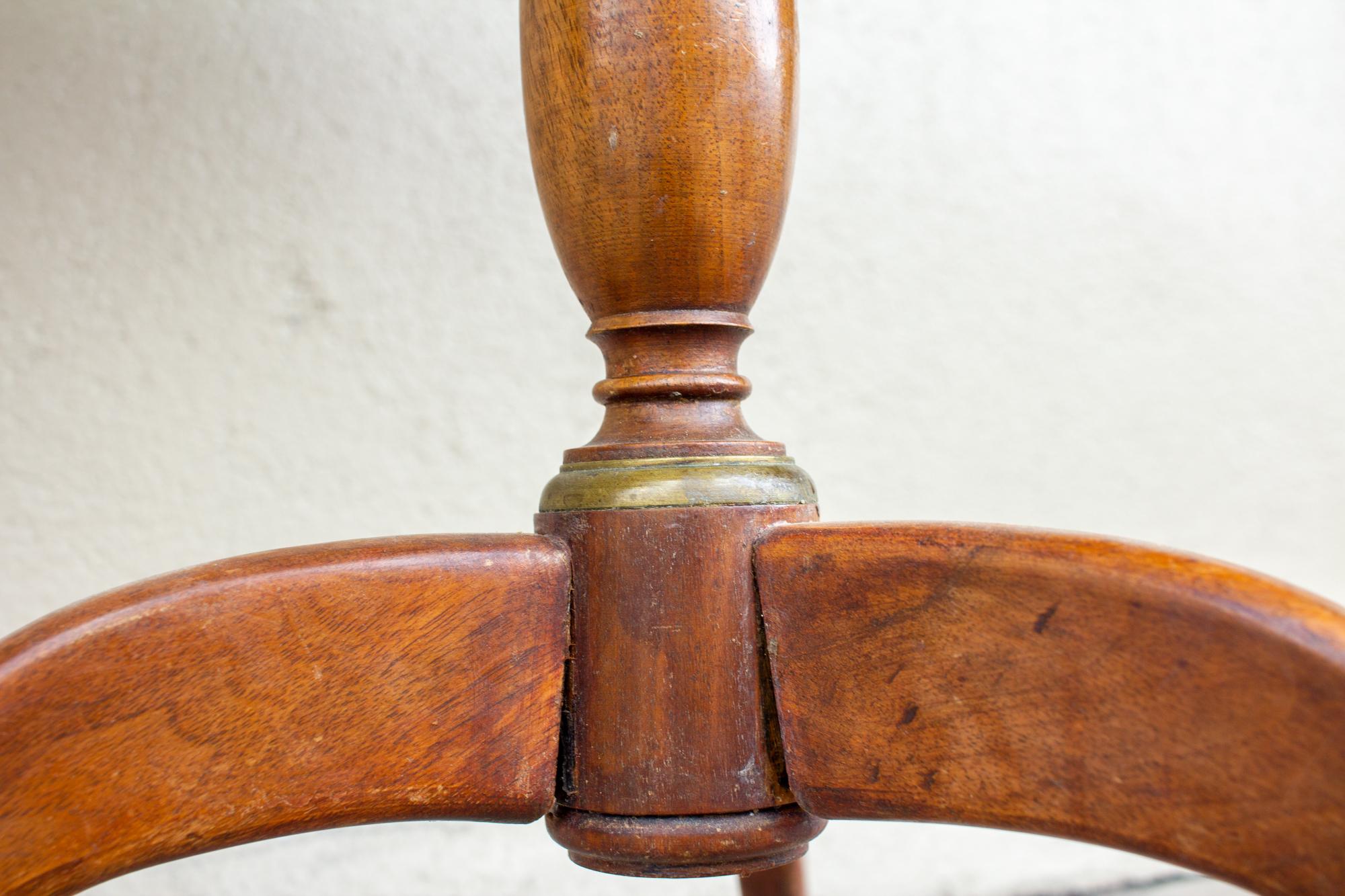 1940s French Wood and Marble Side Table with Gallery Edge 8