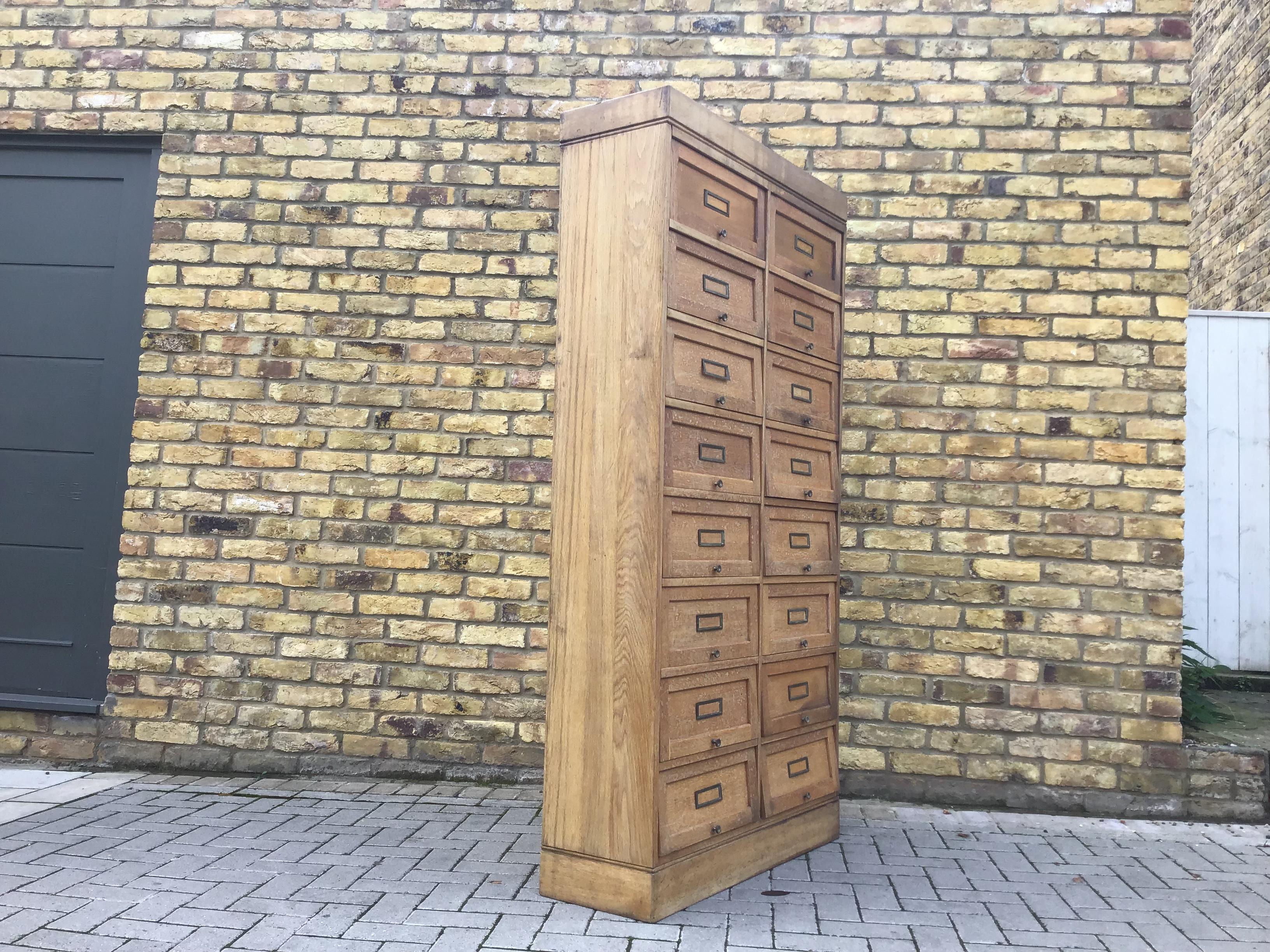 Mid-Century Modern 1940s French Wooden Filing Cabinet/Pigeon Hole Clapet Cabinet For Sale
