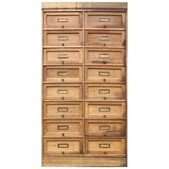 Retro 1940s French Wooden Filing Cabinet/Pigeon Hole Clapet Cabinet