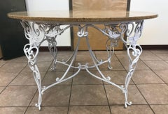 Tavolo da centro francese in ferro battuto degli anni '40 attribuito a René Prou