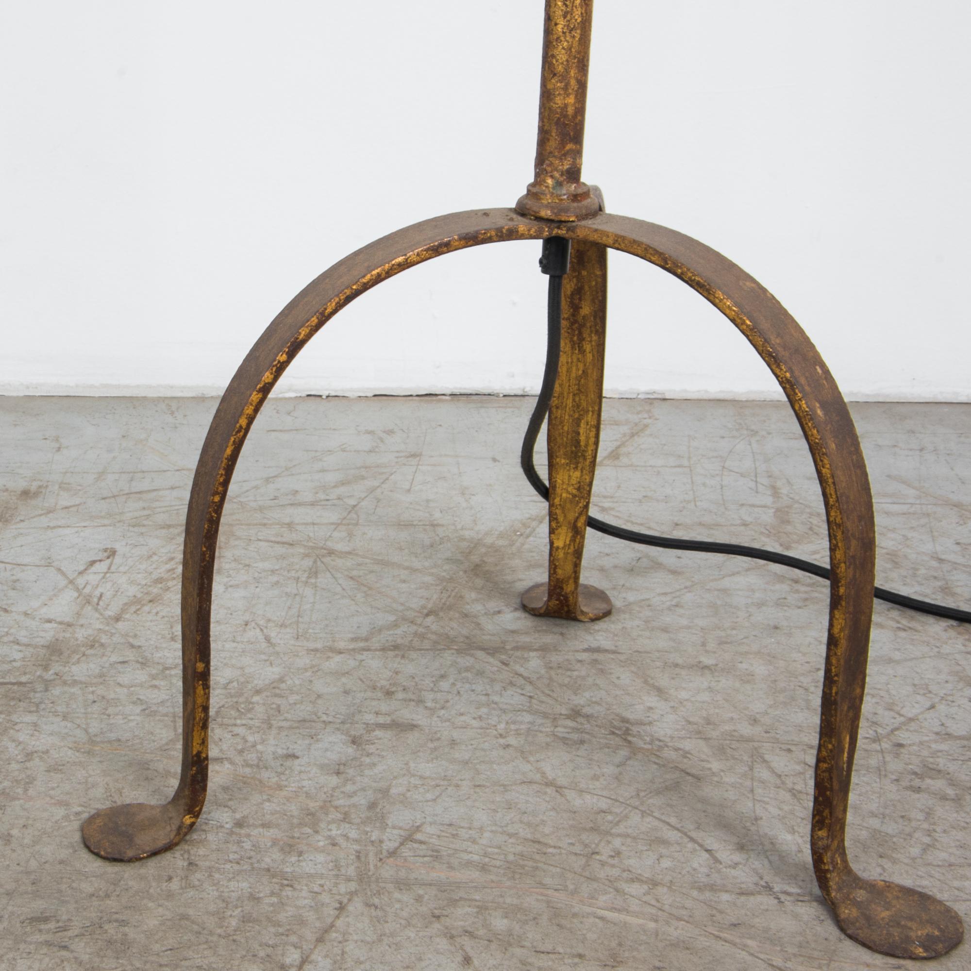 French Provincial 1940s French Wrought Iron Floor Lamp