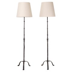 1940's French Wrought Iron Floor Lamp