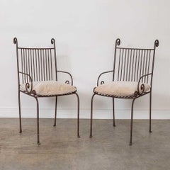 1940s French Wrought Iron Scroll Side Chair