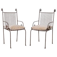 1940s French Wrought Iron Scroll Side Chair