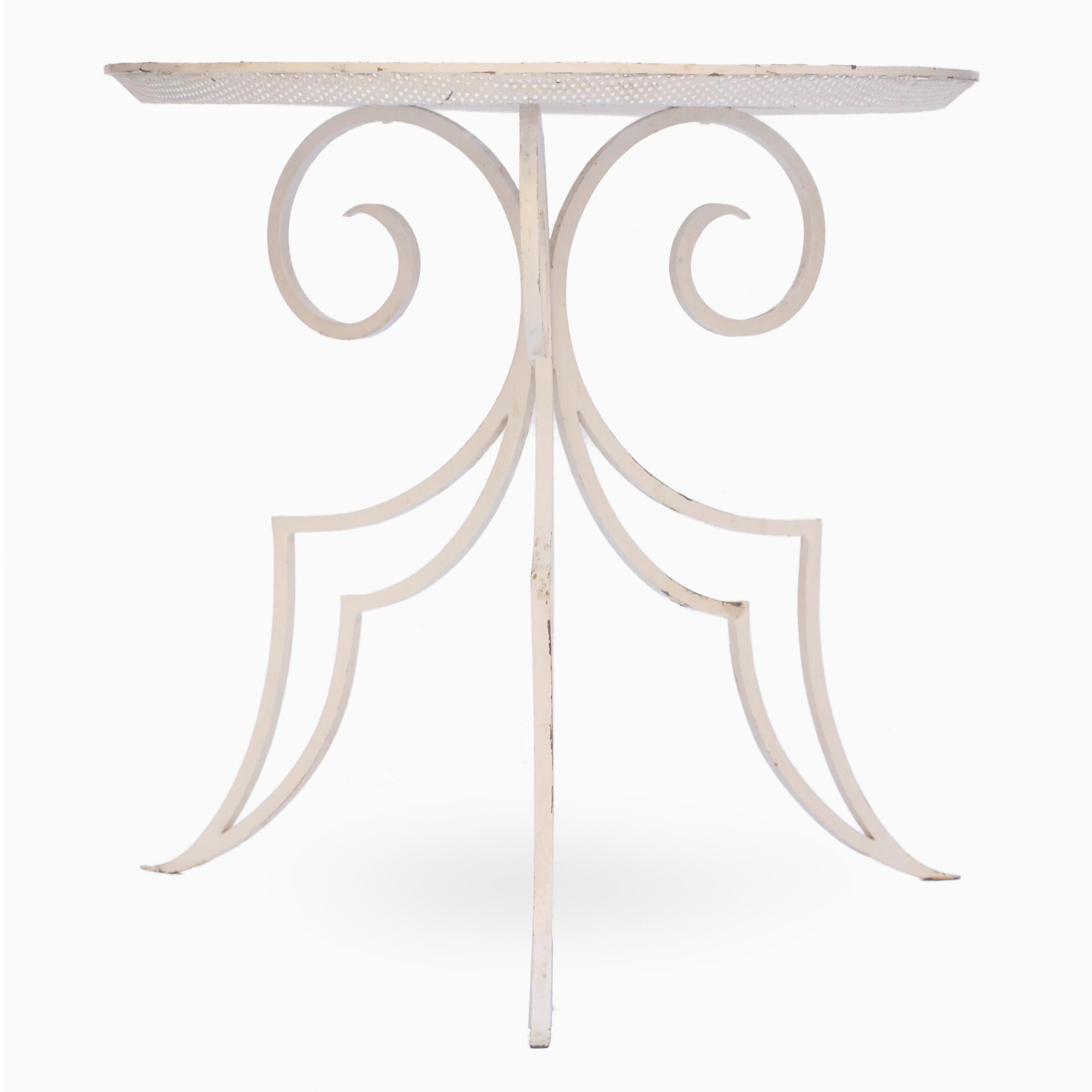 white wrought iron side table