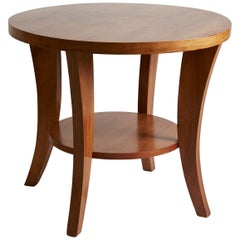 1940s French	Gueridon Art Deco Oak Side Table