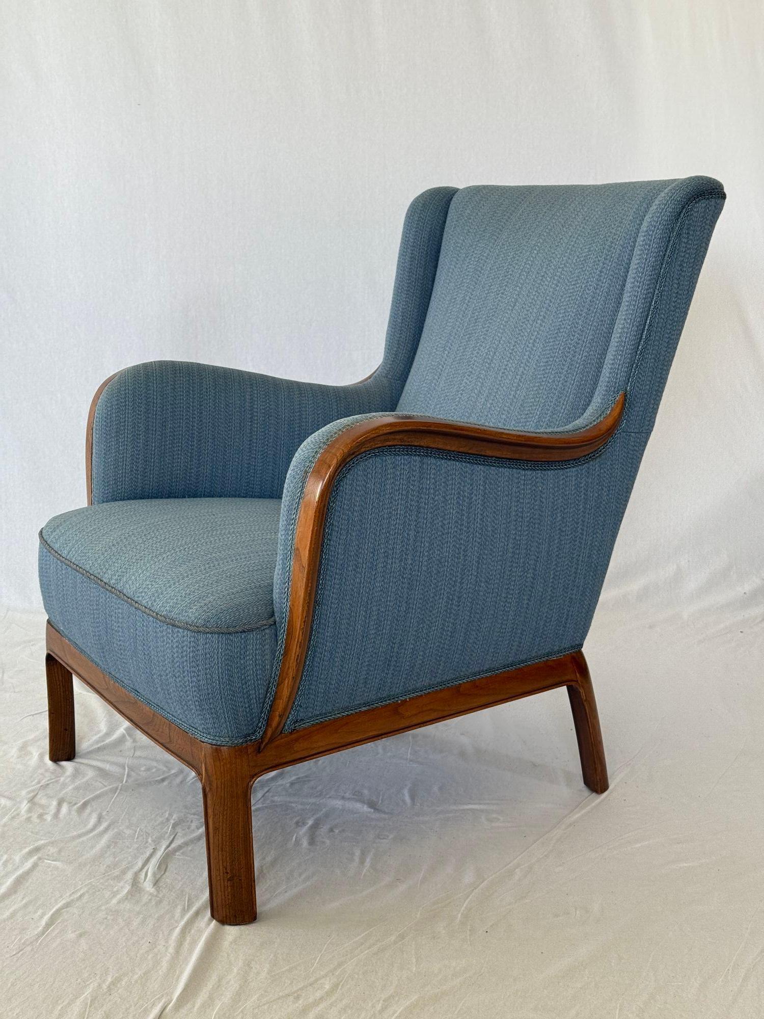 Silla de salón y reposapiés Frits Henningsen de 1940 Escandinavo moderno en venta