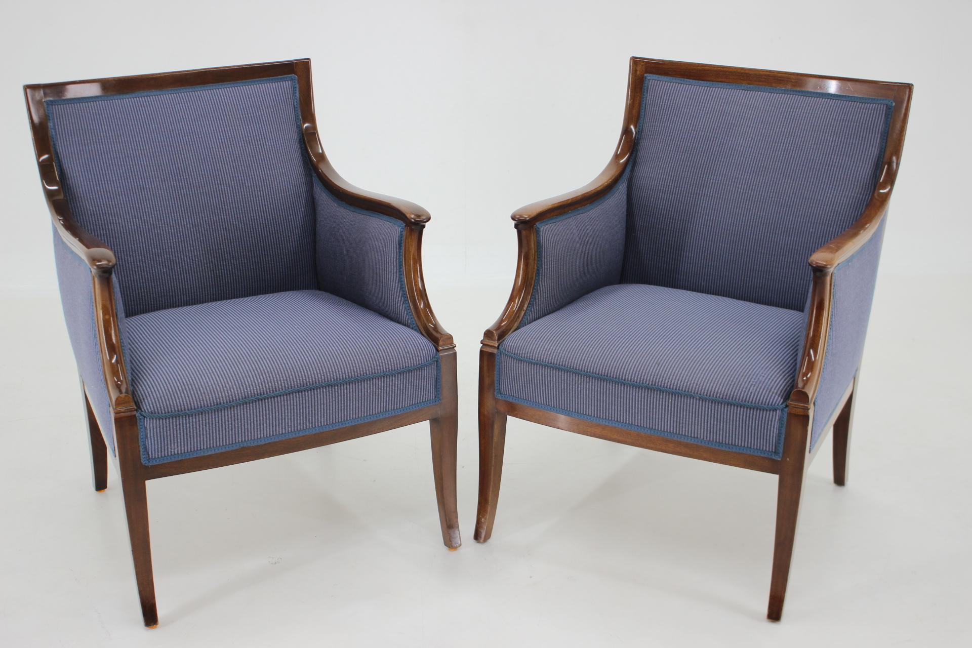 1940s, Frits Henningsen Pair of Armchairs, Denmark In Good Condition In Praha, CZ