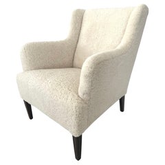 1940's Frits Henningsen "Style" Sheepskin / Shearling Lounge Chair