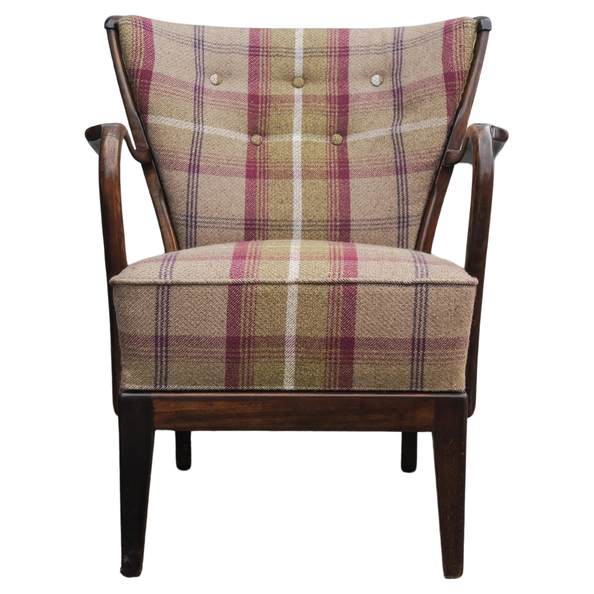 purple tartan chair