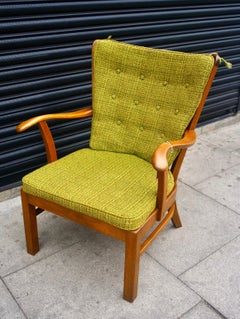 1940s Fritz Hansen Beech Armchair by Soren Hansen Model 1628, Denmark