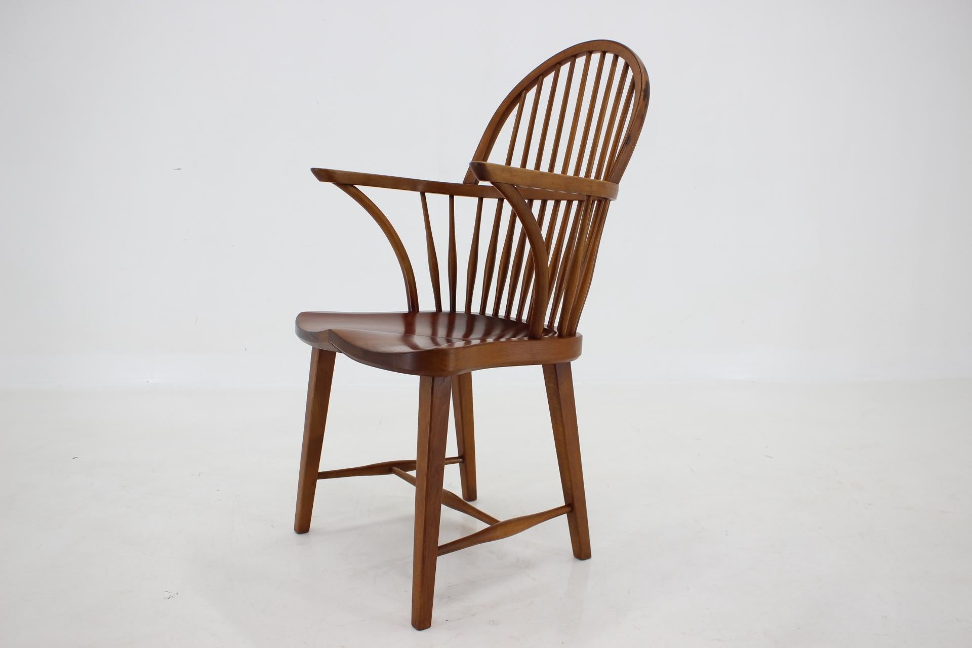 1940s Fritz Henningsen Windsor Oak Chair Model CH 18A, Denmark For Sale 4