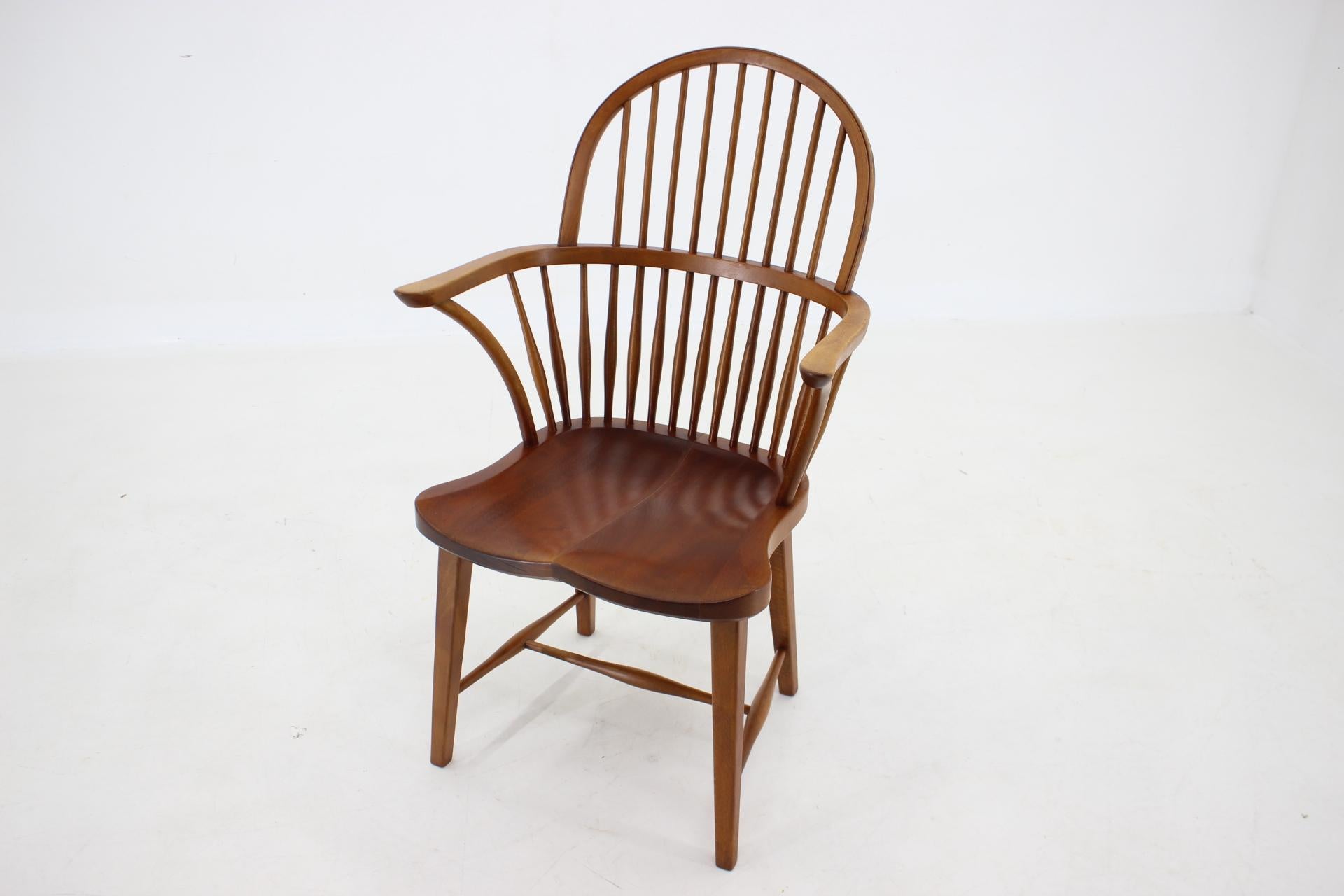 1940s Fritz Henningsen Windsor Oak Chair Model CH 18A, Denmark For Sale 5