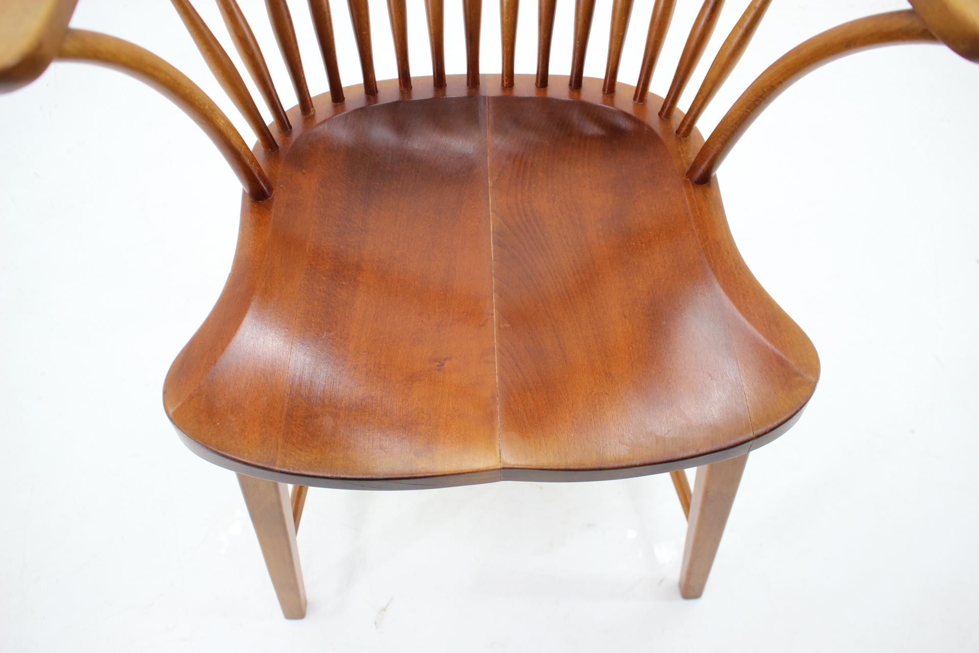 1940s Fritz Henningsen Windsor Oak Chair Model CH 18A, Denmark For Sale 6