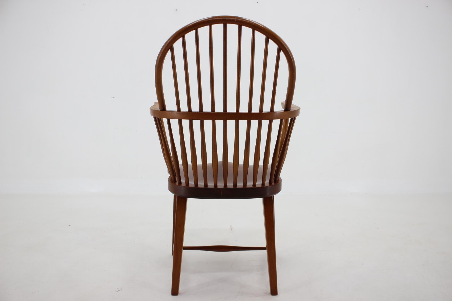 1940s Fritz Henningsen Windsor Oak Chair Model CH 18A, Denmark For Sale 1