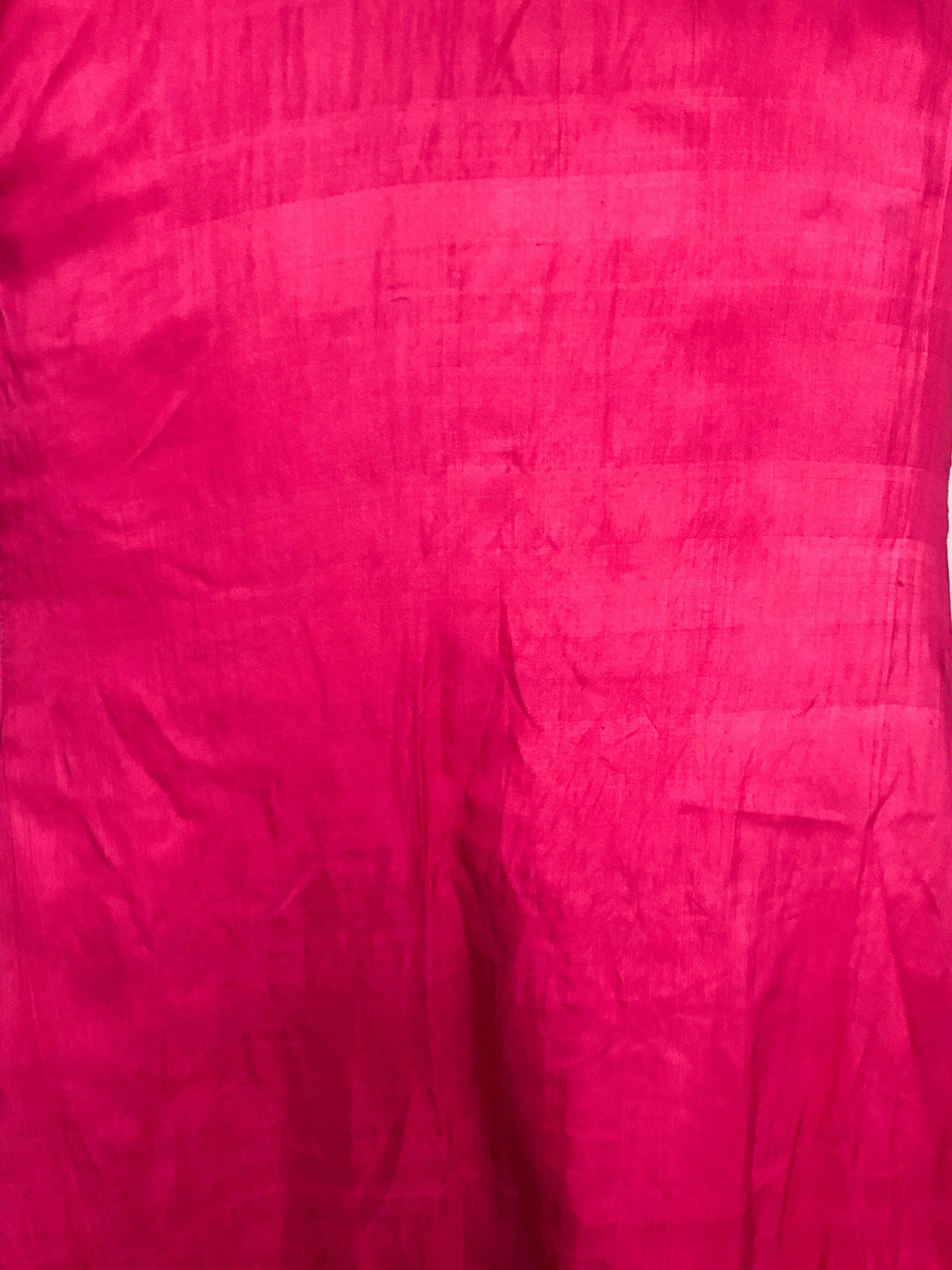 1940s Fuchsia Silk Satin Robe 2