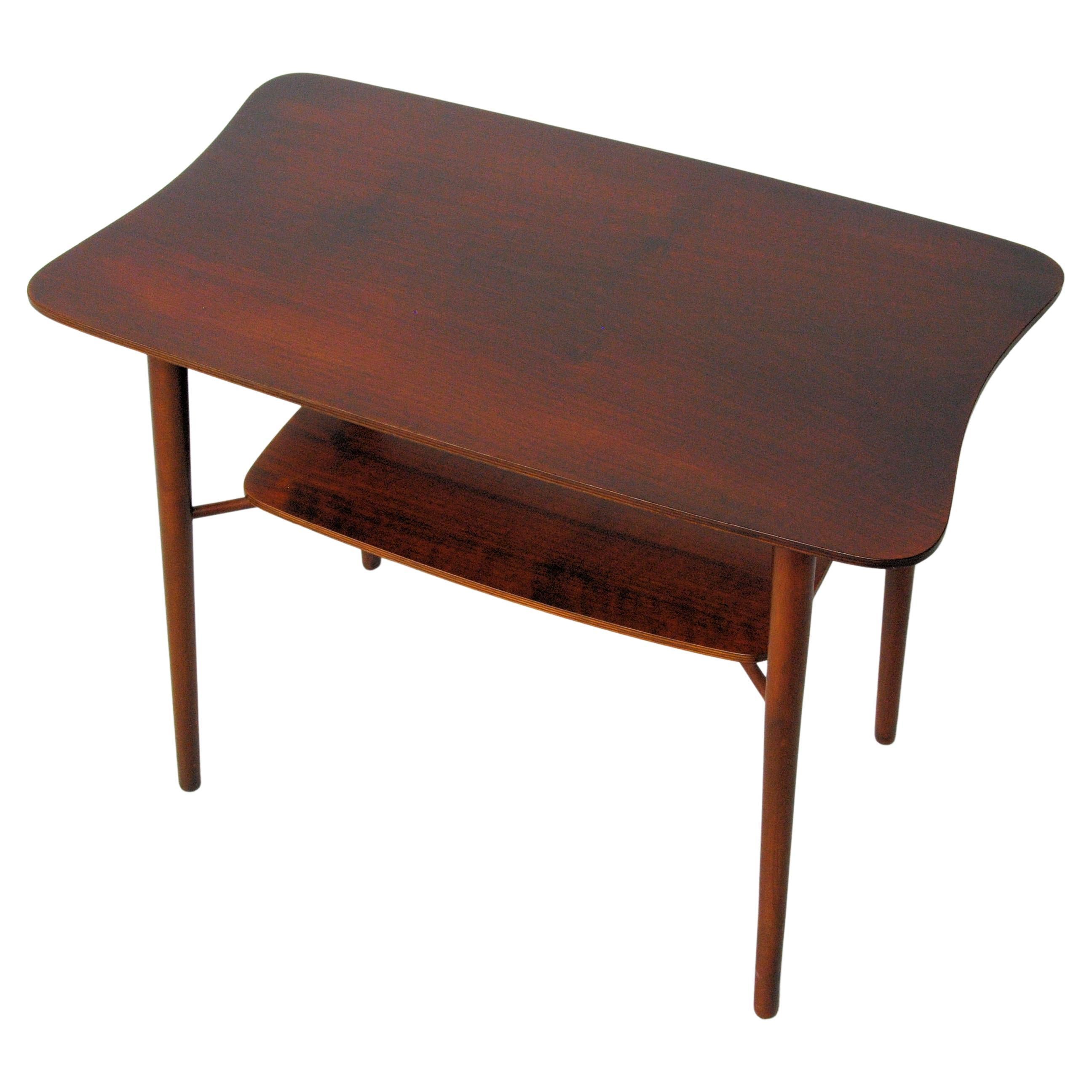 1940s Fully Restored and Refinished Small Danish Coffee Table in Tanned Oak For Sale