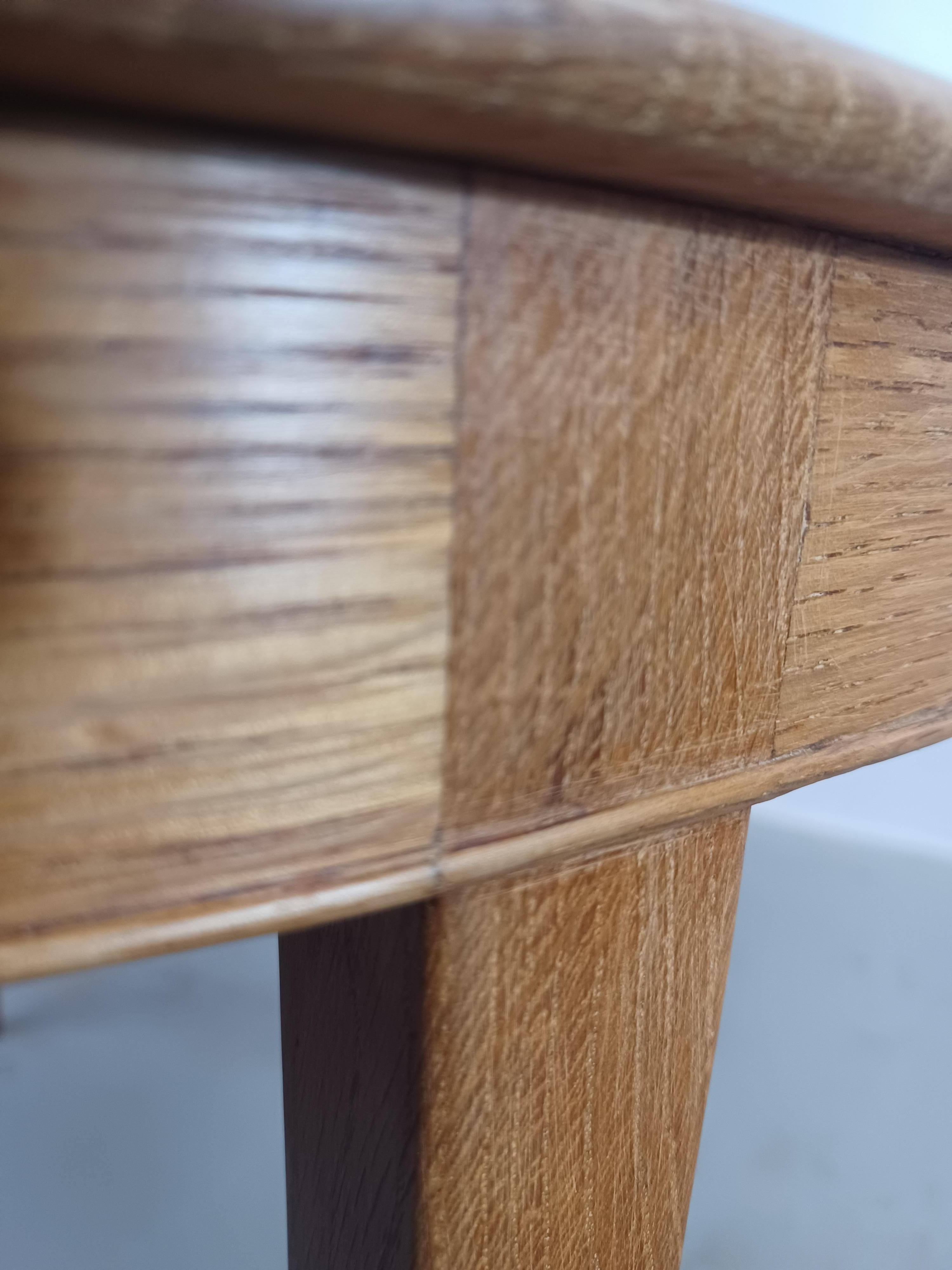 1940s Fully Restored Danish A.J. Iversen Round Oak Side Table For Sale 2