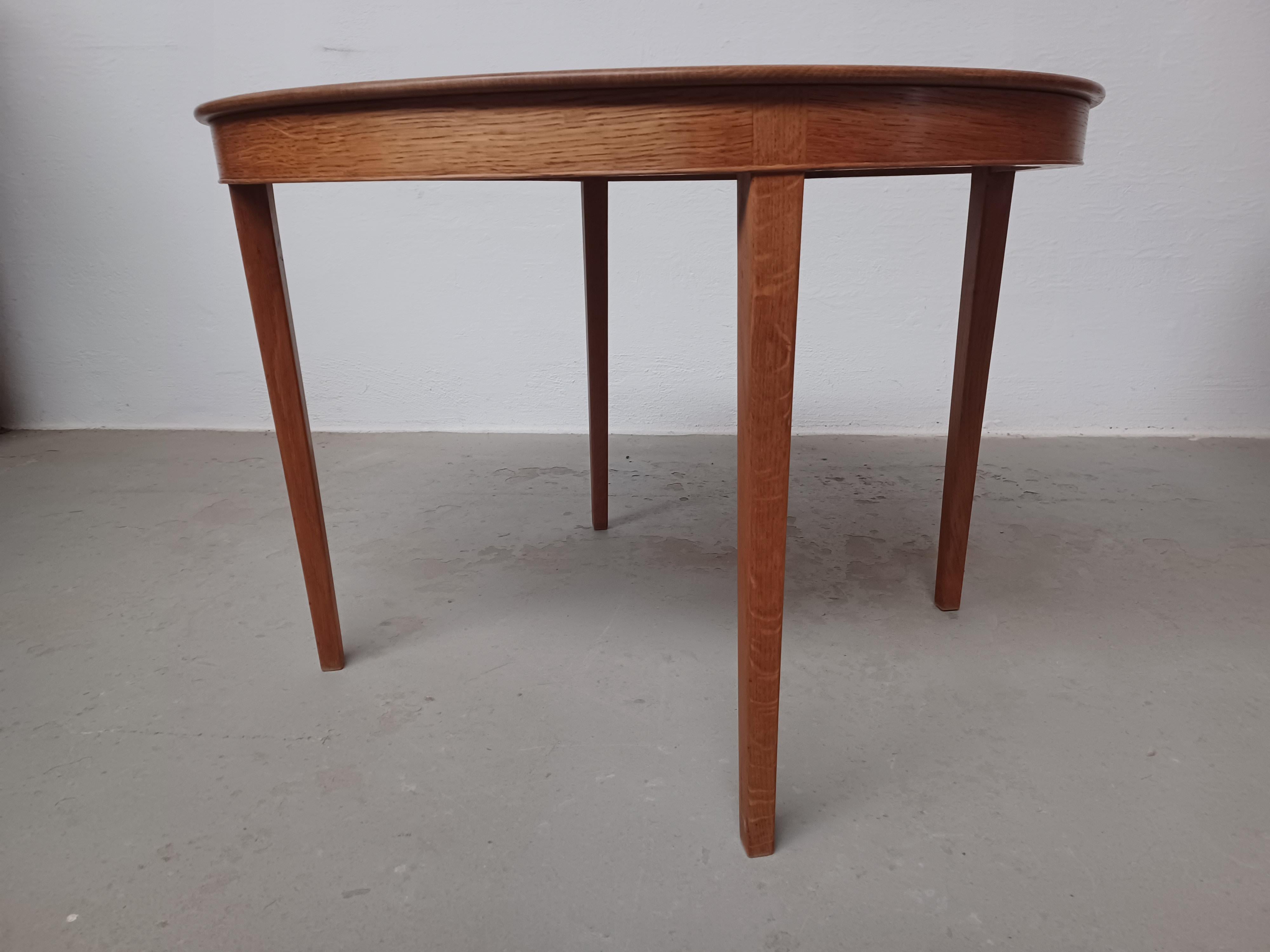 1940s Fully Restored Danish A.J. Iversen Round Oak Side Table For Sale 3