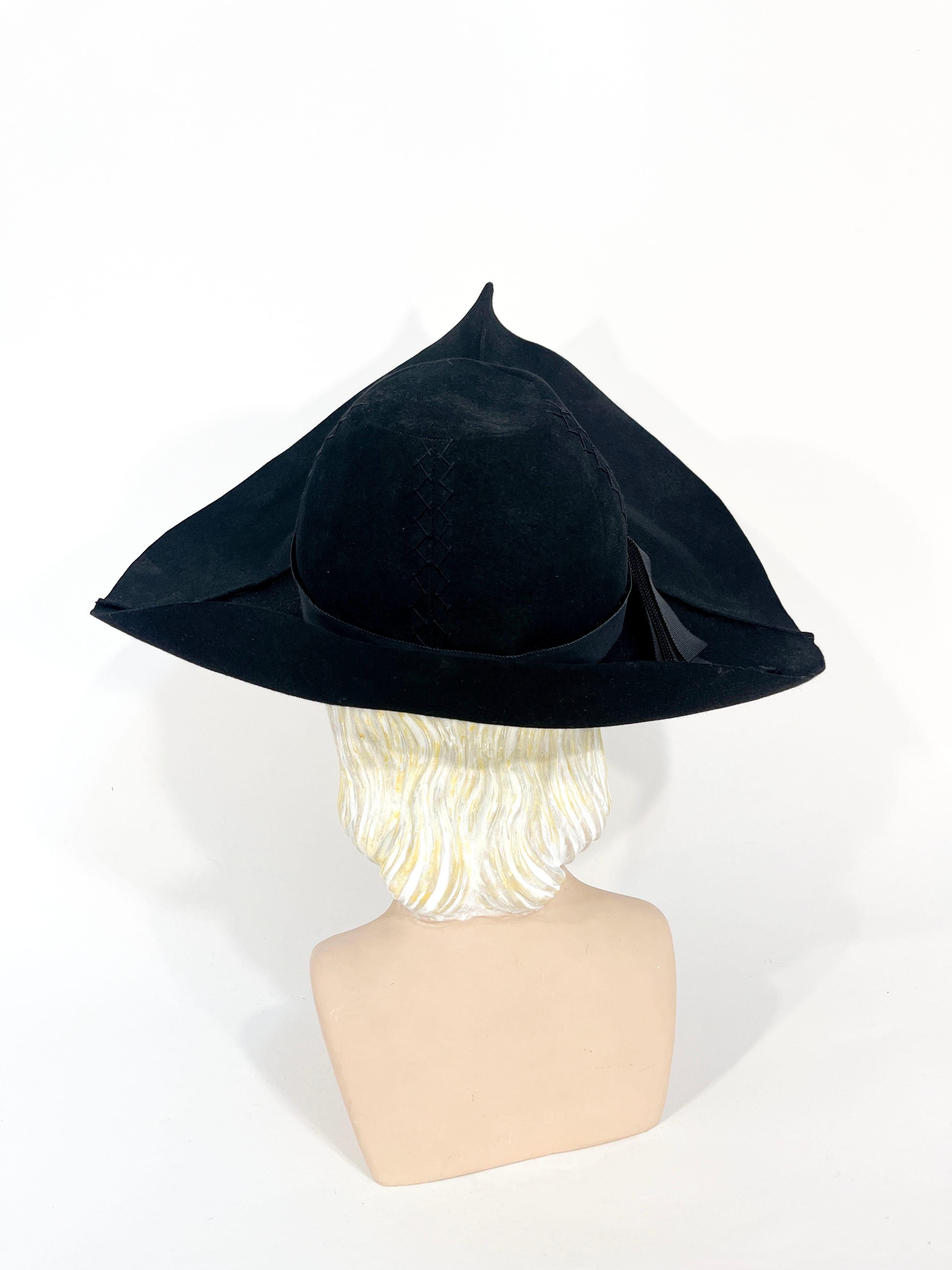 White 1940s G. Howard Hodge Black Picture hat