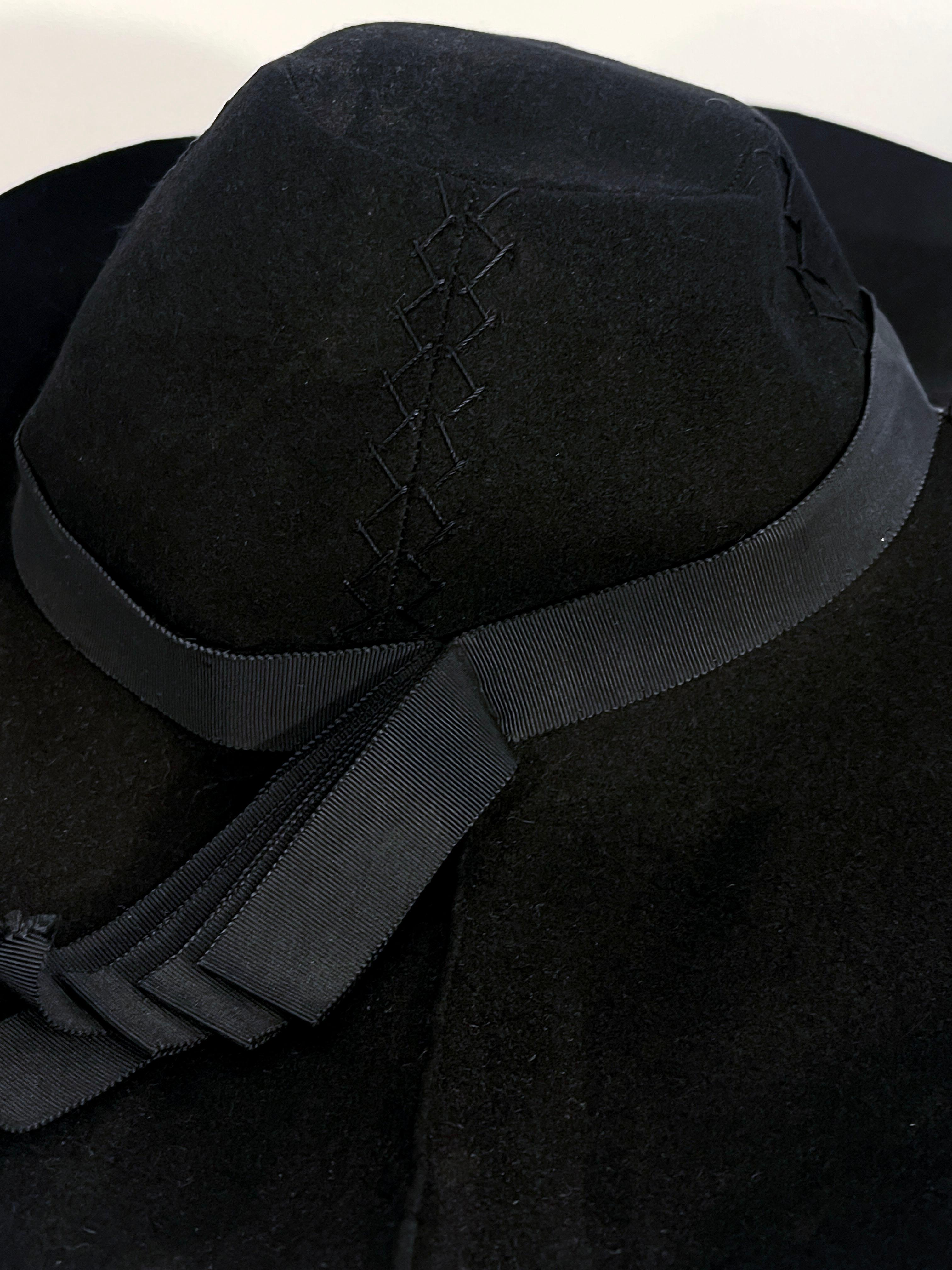 1940s G. Howard Hodge Black Picture hat 1